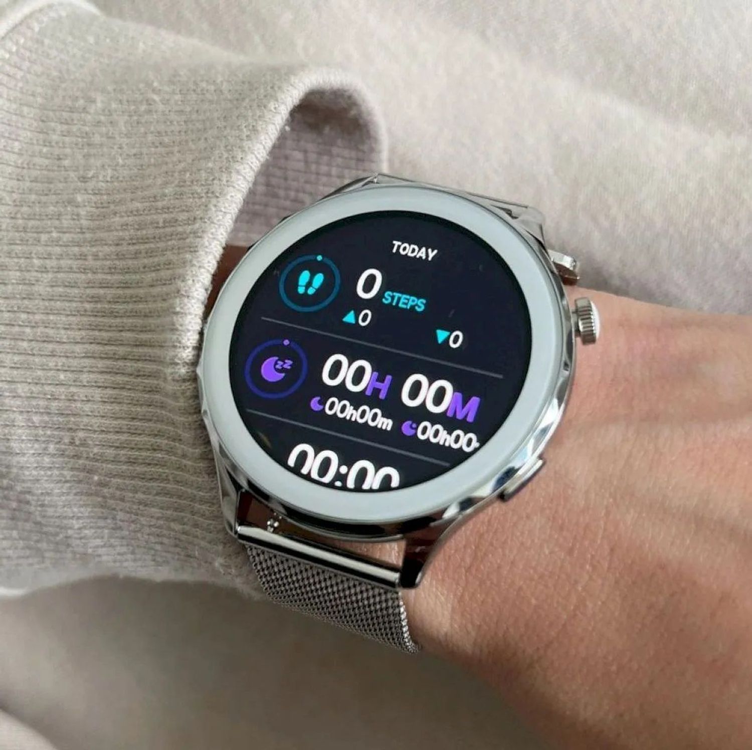 Zegarek damski Smartwatch Rubicon srebrna bransoleta RNCF02 z rozmowami. Zegarek sportowy smartwatch. Zegarek z powiadomieniami. Zegarek Rubicon smartwatch damski. Zegarek smartwatch idealny na prezent (3).jpg